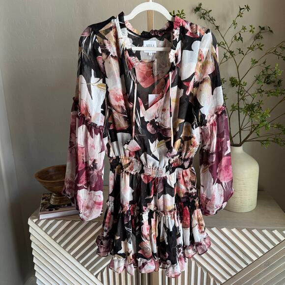 MISA Los Angeles Elisabetta Dress Flora Tropical Mix NWT M - Picture 4 of 9